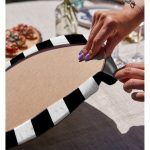 Realhomes Siyah Beyaz Çizgili Modern 2'li Yuvarlak Servis Altlığı - Supla Realhomes