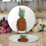 - Supla2li-2031-Gorsel1 - Realhomes Realhomes Ananas Desenli Dijital Baskılı Modern 2'li Yuvarlak Servis Altlığı - Supla Realhomes
