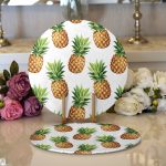 Realhomes Ananas Desenli Dijital Baskı Modern 2'li Yuvarlak Servis Altlığı - Supla Realhomes