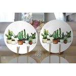 Realhomes Beatiful Cactus Dijital Baskılı Modern 2'li Yuvarlak Servis Altlığı - Supla Realhomes