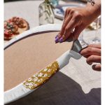 - Supla2li-2034-Gorsel4 - Realhomes Realhomes Altın Renk Kaktüs Dijital Baskılı Modern 2'li Yuvarlak Servis Altlığı - Supla Realhomes