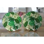 Realhomes Yaprak Motifli Dijital Baskılı Modern 2'li Yuvarlak Servis Altlığı - Supla Realhomes