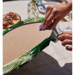 Realhomes Yaprak Motifli Dijital Baskılı Modern 2'li Yuvarlak Servis Altlığı - Supla Realhomes