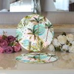 - Supla2li-2039-Gorsel3 - Realhomes Realhomes Palmiye Çizim Modern 2'li Yuvarlak Servis Altlığı - Supla Realhomes