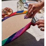 Realhomes Renkli Geometrik Desenli Dijital Baskılı Modern 2'li Yuvarlak Servis Altlığı - Supla Realhomes