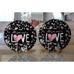 - Supla2li-2042-Gorsel2 - Realhomes Realhomes Beyaz Çiçekler Love Desenli Modern 2'li Yuvarlak Servis Altlığı - Supla Realhomes