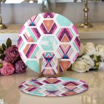 - Supla2li-2052-Gorsel1 - Realhomes Realhomes Modern Renkli Şekiller Dijital Baskılı 2'li Yuvarlak Servis Altlığı - Supla Realhomes