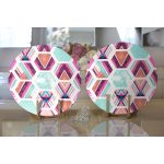 - Supla2li-2052-Gorsel2 - Realhomes Realhomes Modern Renkli Şekiller Dijital Baskılı 2'li Yuvarlak Servis Altlığı - Supla Realhomes