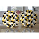 Realhomes Üçgen Mozaik Desenli Dijital Baskılı Modern 2'li Yuvarlak Servis Altlığı - Supla Realhomes