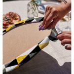 Realhomes Üçgen Mozaik Desenli Dijital Baskılı Modern 2'li Yuvarlak Servis Altlığı - Supla Realhomes