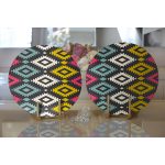 - Supla2li-2068-Gorsel2 - Realhomes Realhomes Renkli Geometrik Desenli Dijital Baskılı Modern 2'li Yuvarlak Servis Altlığı - Supla Realhomes