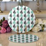 - Supla2li-2077-Gorsel1 - Realhomes Realhomes Renkli Yaprak Motifli Dijital Baskılı Modern 2'li Yuvarlak Servis Altlığı - Supla Realhomes