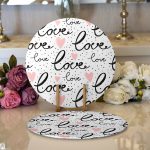 - Supla2li-2082-Gorsel1 - Realhomes Realhomes Love Dijital Baskılı Pembe Kalpli Modern 2'li Yuvarlak Servis Altlığı - Supla Realhomes