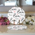 - Supla2li-2082-Gorsel3 - Realhomes Realhomes Love Dijital Baskılı Pembe Kalpli Modern 2'li Yuvarlak Servis Altlığı - Supla Realhomes