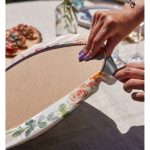 Realhomes Çiçek Motifli Think Happy Dijital Baskılı Modern 2'li Yuvarlak Servis Altlığı - Supla Realhomes