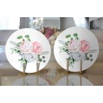 Realhomes Özel Tasarım Çiçek Temalı Dijital Baskılı Modern 2'li Yuvarlak Servis Altlığı - Supla Realhomes
