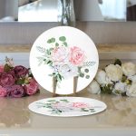 Realhomes Özel Tasarım Çiçek Temalı Dijital Baskılı Modern 2'li Yuvarlak Servis Altlığı - Supla Realhomes