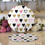 - Supla2li-2125-Gorsel1 - Realhomes Realhomes Renkli Kalp Desenli Dijital Baskılı Modern 2'li Yuvarlak Servis Altlığı - Supla Realhomes