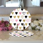 - Supla2li-2125-Gorsel3 - Realhomes Realhomes Renkli Kalp Desenli Dijital Baskılı Modern 2'li Yuvarlak Servis Altlığı - Supla Realhomes