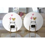 Realhomes Love Kalp Desenli Dijital Baskılı Modern 2'li Yuvarlak Servis Altlığı - Supla Realhomes