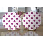 - Supla2li-2153-Gorsel2 - Realhomes Realhomes Mor Puantiyeli Dijital Baskılı Modern 2'li Yuvarlak Servis Altlığı - Supla Realhomes