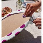 - Supla2li-2153-Gorsel4 - Realhomes Realhomes Mor Puantiyeli Dijital Baskılı Modern 2'li Yuvarlak Servis Altlığı - Supla Realhomes