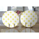 - Supla2li-2155-Gorsel2 - Realhomes Realhomes Sarı Puantiyeli Dijital Baskılı Modern 2'li Yuvarlak Servis Altlığı - Supla Realhomes