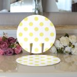 - Supla2li-2155-Gorsel3 - Realhomes Realhomes Sarı Puantiyeli Dijital Baskılı Modern 2'li Yuvarlak Servis Altlığı - Supla Realhomes