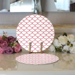 - Supla2li-2167-Gorsel3 - Realhomes  Realhomes Kırmızı Geometrik Desenli Dijital Baskılı Modern 2'li Yuvarlak Servis Altlığı - Supla Realhomes