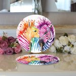 - Supla2li-217-Gorsel3 - Realhomes Realhomes Zebra Desenli Dijital Baskılı Modern 2'li Yuvarlak Servis Altlığı - Supla Realhomes