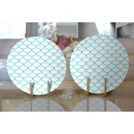 - Supla2li-2170-Gorsel2 - Realhomes Realhomes Mavi Geometrik Desenli Dijital Baskılı Modern 2'li Yuvarlak Servis Altlığı - Supla Realhomes