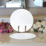 Realhomes Açık Mavi Geometrik Desenli Dijital Baskılı Modern 2'li Yuvarlak Servis Altlığı - Supla Realhomes