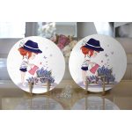 Realhomes Kız Temalı Dijital Baskılı Modern 2'li Yuvarlak Servis Altlığı - Supla Realhomes