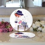 Realhomes Kız Temalı Dijital Baskılı Modern 2'li Yuvarlak Servis Altlığı - Supla Realhomes