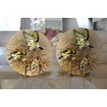 - Supla2li-22-Gorsel2 - Realhomes Realhomes Saka Kuşlu Dijital Baskılı Modern 2'li Yuvarlak Servis Altlığı - Supla Realhomes