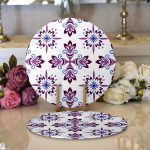 Realhomes Rengarenk Çiçek Desenli Dijital Baskılı Modern 2'li Yuvarlak Servis Altlığı - Supla Realhomes