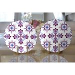 Realhomes Rengarenk Çiçek Desenli Dijital Baskılı Modern 2'li Yuvarlak Servis Altlığı - Supla Realhomes