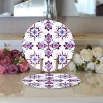 Realhomes Rengarenk Çiçek Desenli Dijital Baskılı Modern 2'li Yuvarlak Servis Altlığı - Supla Realhomes