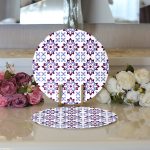 - Supla2li-2205-Gorsel3 - Realhomes  Realhomes Modern Çiçek Resimli Dijital Baskılı 2'li Yuvarlak Servis Altlığı - Supla Realhomes