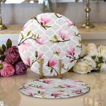 Realhomes Geometrik Zeminli Çiçek Temalı Modern 2'li Yuvarlak Servis Altlığı - Supla Realhomes