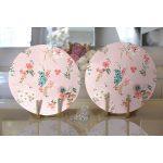 - Supla2li-2222-Gorsel2 - Realhomes Realhomes Pembe Zeminli Çiçek Desenli Modern 2'li Yuvarlak Servis Altlığı - Supla Realhomes
