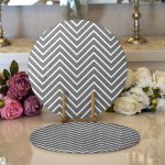 - Supla2li-2232-Gorsel1 - Realhomes Realhomes Gri Zigzag Temalı Dijital Baskılı Modern 2'li Yuvarlak Servis Altlığı - Supla Realhomes