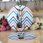 - Supla2li-2362-Gorsel1 - Realhomes  Realhomes Zigzag Zeminde Ananaslar Modern 2'li Yuvarlak Servis Altlığı - Supla Realhomes