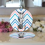 - Supla2li-2362-Gorsel3 - Realhomes  Realhomes Zigzag Zeminde Ananaslar Modern 2'li Yuvarlak Servis Altlığı - Supla Realhomes