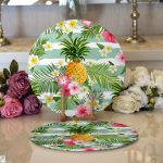 - Supla2li-2375-Gorsel1 - Realhomes Realhomes Tropik Bitki Desenli Dijital Baskılı Modern 2'li Yuvarlak Servis Altlığı - Supla Realhomes