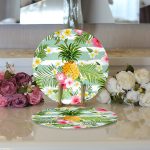 - Supla2li-2375-Gorsel3 - Realhomes Realhomes Tropik Bitki Desenli Dijital Baskılı Modern 2'li Yuvarlak Servis Altlığı - Supla Realhomes