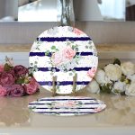 - Supla2li-2377-Gorsel3 - Realhomes  Realhomes Gül Demeti Desenli Dijital Baskılı Modern 2'li Yuvarlak Servis Altlığı - Supla Realhomes