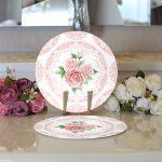 - Supla2li-2389-Gorsel3 - Realhomes Realhomes Hint Motifli Gül Desenli Dijital Baskılı Modern 2'li Yuvarlak Servis Altlığı - Supla Realhomes