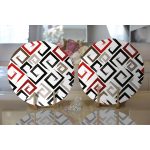 Realhomes Labirent Çizimli Modern Dijital Baskılı 2'li Yuvarlak Servis Altlığı - Supla Realhomes