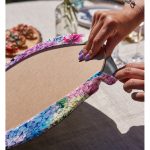 Realhomes Lila Renk Salkım Zambak Desenli Dijital Baskılı Modern 2'li Yuvarlak Servis Altlığı - Supla Realhomes